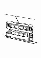 Coloriage Tramway Trains Coloriages Ferrées Voies Circulant Colorier Meios Locomotive Vient Rater sketch template