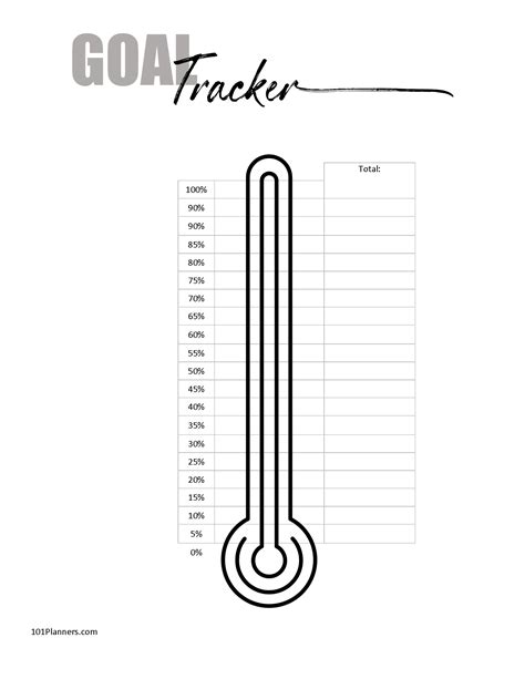 printable goal tracker  options  designs