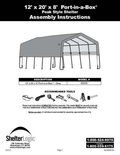 shelterlogic  user manual