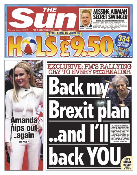 sun front page   brexit plan  ill