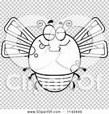 Dragonfly Drunk Chubby Outlined Coloring Clipart Vector Cartoon Cory Thoman sketch template