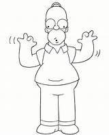 Coloring Homer Simpson Simpsons Pages Funny Print Topcoloringpages sketch template
