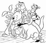 Coloring Pooh Friends Winnie Pages Cartoon sketch template