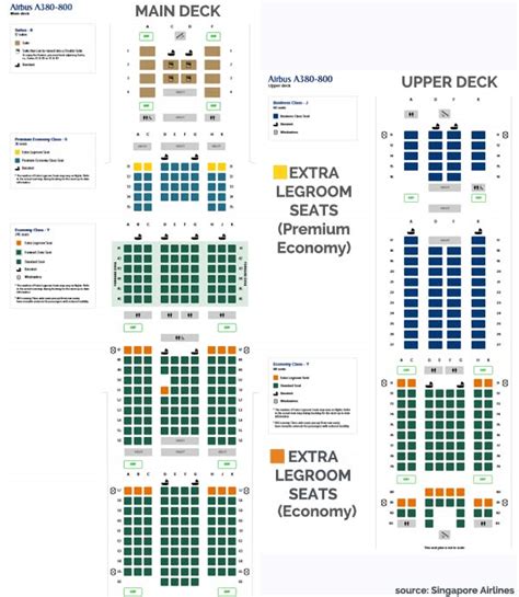 singapore airlines airbus   seating chart tutorial pics