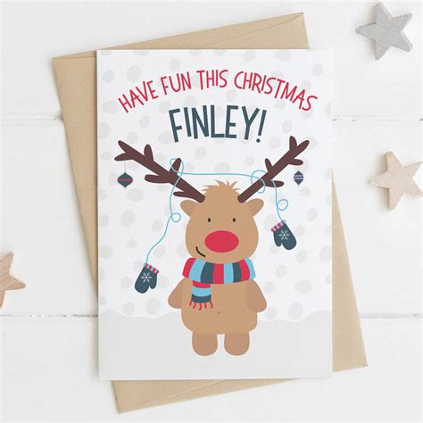 cute reindeer christmas card  children  wink design