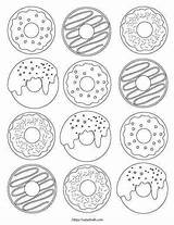 Donut Donuts Sprinkles Dozen Kawaii Colouring Doughnut Donat Natashalh Doughnuts Putih Hitam Mewarnai sketch template