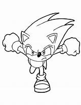 Coloring Sonic Pages Hedgehog Running Popular sketch template