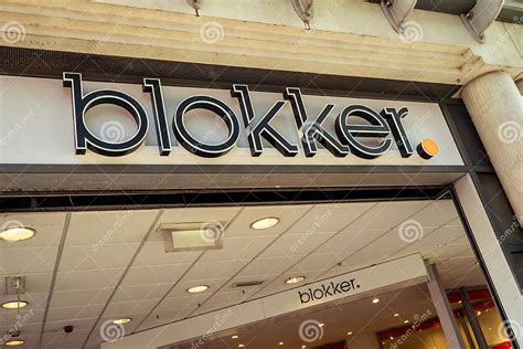 storefront  blokker logo editorial image image  front company