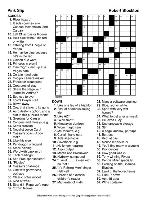 printable easy crossword puzzles  answers printable
