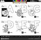 Alphabet Letters Educational Coloring Cartoon Book Stock Illustration Vector Capital Izakowski Depositphotos sketch template