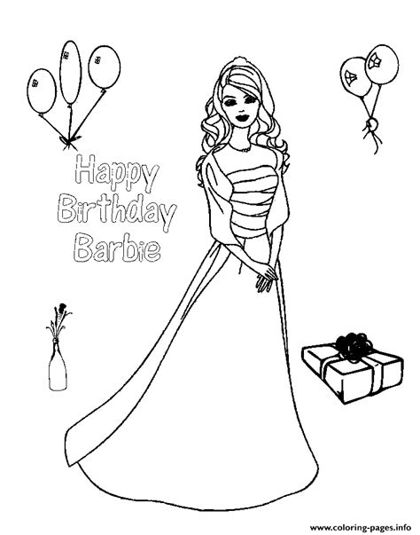 happy birthday barbie sa coloring page printable