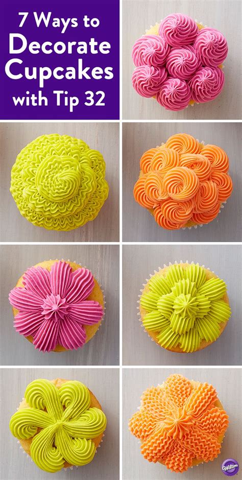 7 Ways To Decorate Cupcakes With Tip 32 Cupcakes Decoration Cake