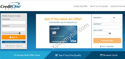 creditonebankcom login payment credit  bank  banking login pay  bill