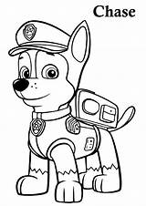Paw Patrol Coloring Pages Printable Chase Pdf Color Print sketch template