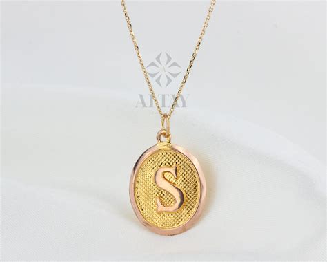 solid gold initial pendant