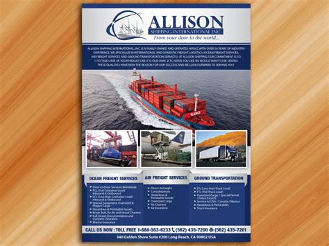 allison shipping intl flyer design  designs de flyer pour une entreprise enaux united states