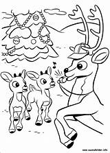 Rudolph Nase Roten Nosed Reindeers sketch template