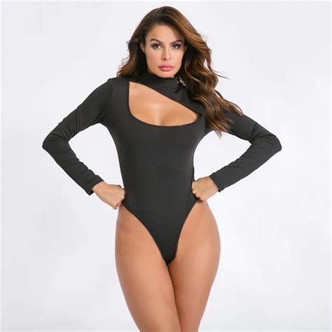 Turtleneck Black Bodysuit For Women