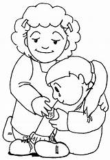 Coloring Pages Kindness Showing Kids Printable Sheets Kindergarten Colouring Mother Play Care Color Taking Playing Getcolorings Daughter Helping Popular Her sketch template
