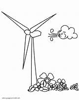 Coloring Pages Wind Energy Turbine Windy Windmill Printable Sheets Sketch Template Designs Holidays Print Comments Earth sketch template