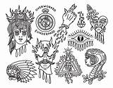 Flash Tattoo Traditional Outline Sheet American Tattoos Sheets Behance Grunwald Tom Halloween Via Drawings Drawing Illustration Style Tatoo Work Body sketch template