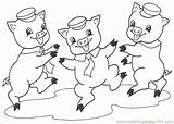 Coloring Little Pigs Pages Three Houses Getcolorings Color sketch template