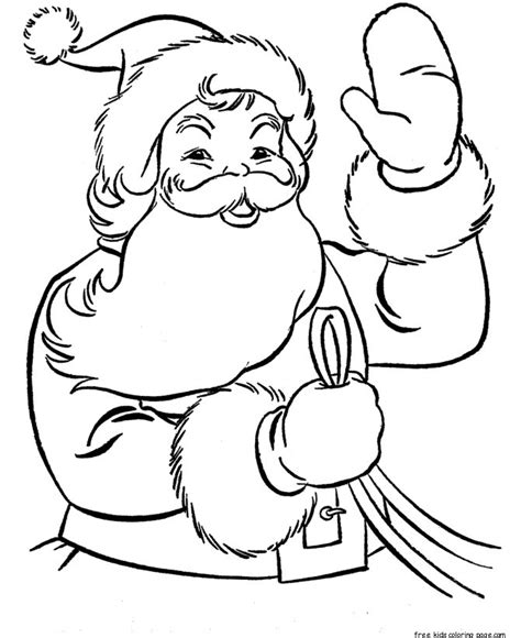 printable christmas santa claus colouring pagesfree kids coloring page