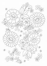 Flower Icolor Collages Coloring Flowers Collage Drawing sketch template