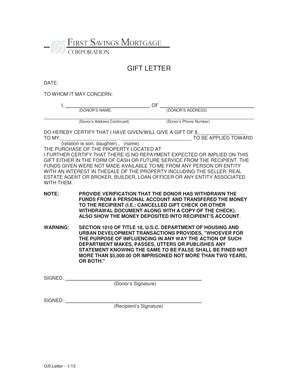 fillable  gift letter  savings mortgage corporation fax