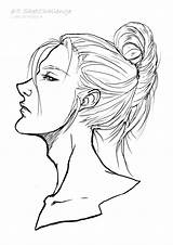 Side Face Drawing Human Pro Woman Getdrawings sketch template