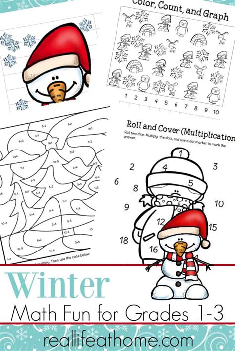 fun printable packet  winter math worksheets  st  grade