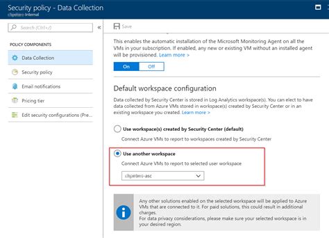 cross subscription workspace selection for azure security center