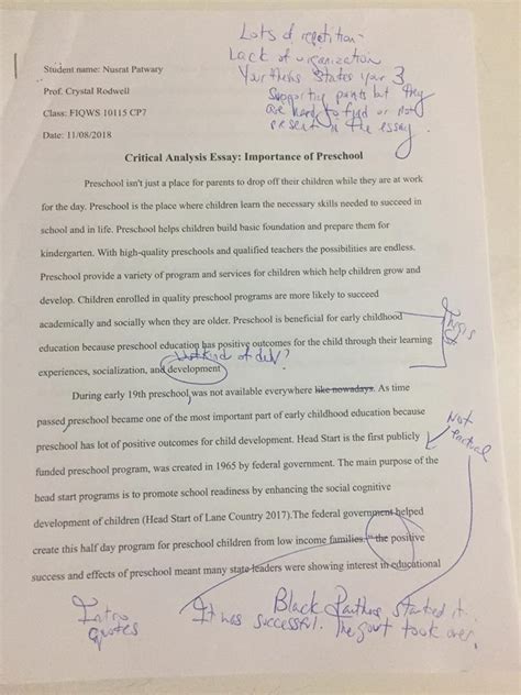 rough draft  researched critical analysis essay nusrats portfolio