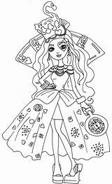 Ever After High Coloring Ashlynn Pages Ella Wonderland Lizzie Template Hearts sketch template