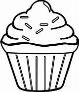 Cupcake Coloring Pages Simple Drawing Kids Easy Clipart Template Cool Cupcakes Colouring Color Outline Printable Cartoon Food Sheets Drawings Colorare sketch template