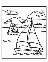 Coloring Pages Sailboat Elementary Summer School Students Kids Boat Printable Beach Colouring Color Sheets Planse Print Cliparts Colorat Cu Vara sketch template