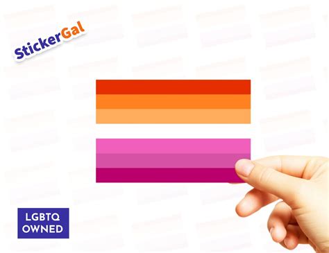 lesbian pride flag sticker sunset lesbian pride flag sticker