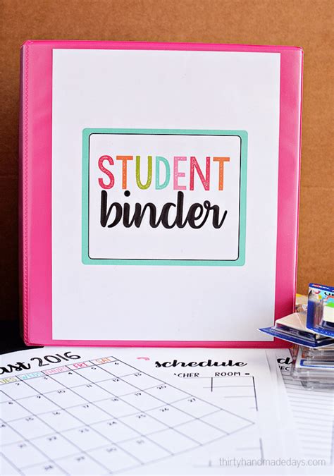 student binder   printables  handmade days