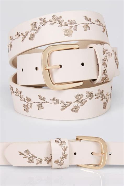 Nude And Gold Floral Embroidered Belt Plus Size 16 To 30