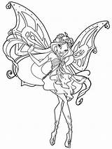Coloring Winx Pixies sketch template