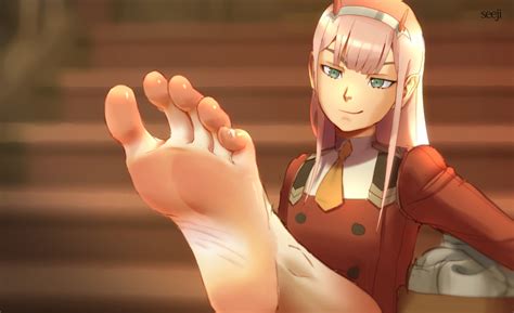 Rule 34 Barefoot Darling In The Franxx Feet Feet Up Foot Fetish Green