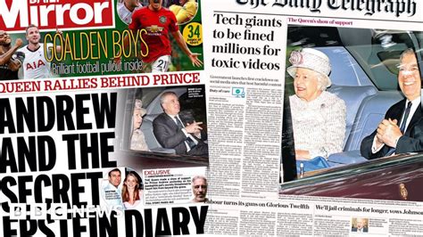 newspaper headlines support  prince andrew   ofcom powers