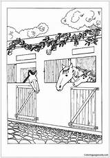 Horses Stable Pages Coloring Online Horse Color Coloringpagesonly sketch template