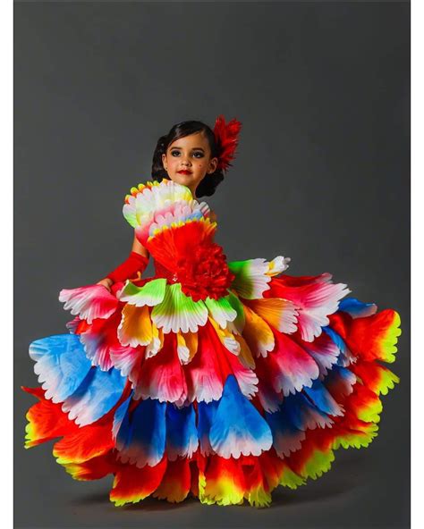 mbg girls dress rainbow spanish flamenco dancer costume size