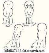 Peeing Vector Man Set Clipart Fotosearch sketch template