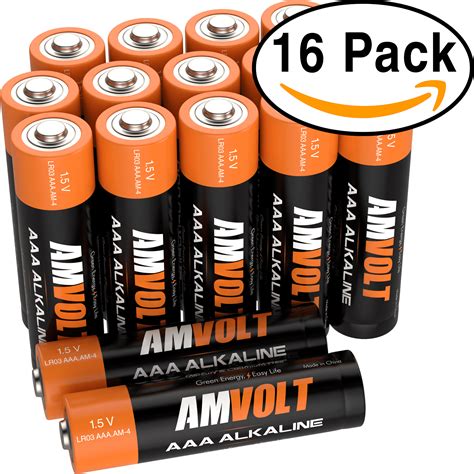 pack amvolt aaa batteries ultra power premium lr alkaline battery  volt
