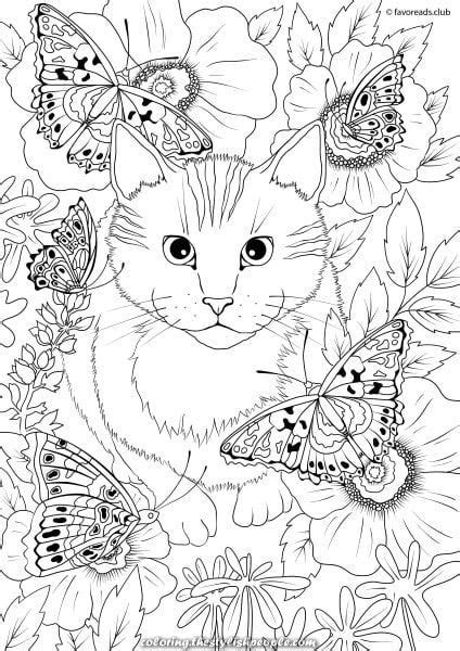 world  butterflies cat  butterflies animal coloring pages