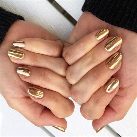 gold chrome atnailthoughts gold chrome nails gold nails wedding gold nails