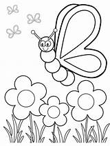 Coloring Easy Pages Butterfly Rocks sketch template