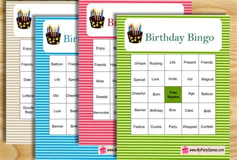 printable birthday bingo game
